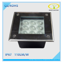 IP67 Outdoor Landscape 9W Underground LED Light with Square Design